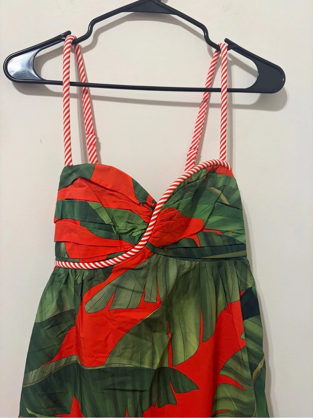 FARM Rio Red and Green Tropical Print Fruit Trolley with Rope Tie Maxi Dress - Picture 7 of 12